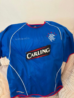 Glasgow Rangers Umbro 2003-2004 shirt with sponsor defect