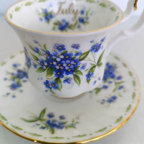 Royal Albert July Forget Me Not Coffee Cup and Saucer new