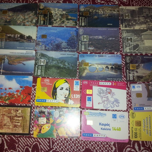 Phone cards used, pack of 20 pieces