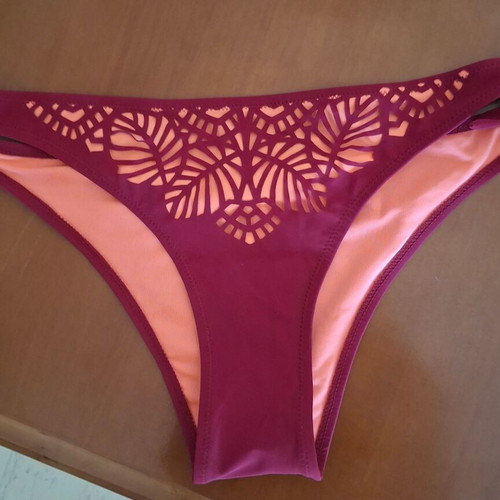 Swimwear slip medium Oysho with side tie new, red