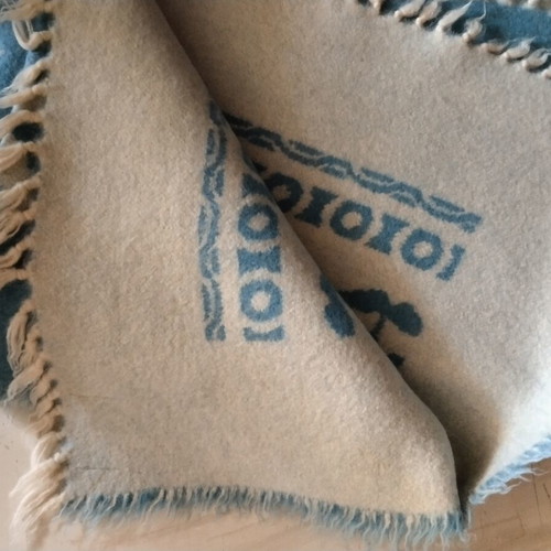 Vintage Biokarpet Klinto reversible wool blanket, new