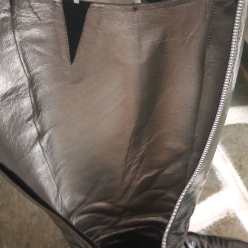 Haralas patent leather boots used size 39 black with silver zipper