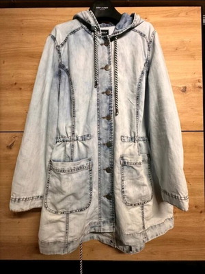 Mia Moda parka used, light blue denim, XXL