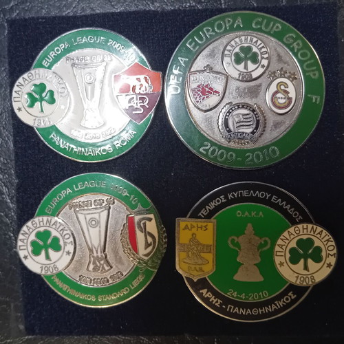 Panathinaikos 2009-2010 Europa League pin set of 4