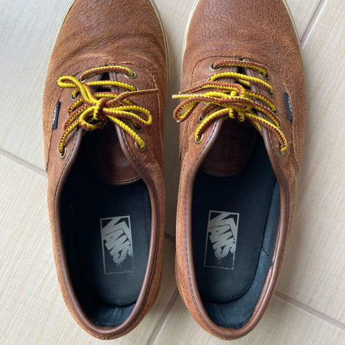 Vans men's shoes used, leather, brown, size 42