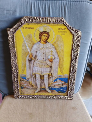 Εικόνα Αρχών Μιχαήλ Πανορμίτης καινούργια, χειροποίητο ανάγλυφο