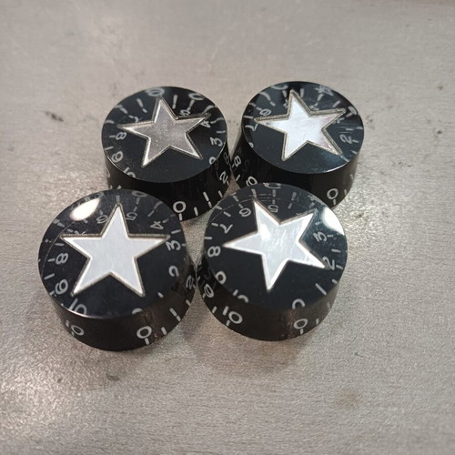 Potentiometer Caps for Electric Guitar Set of 4 Black