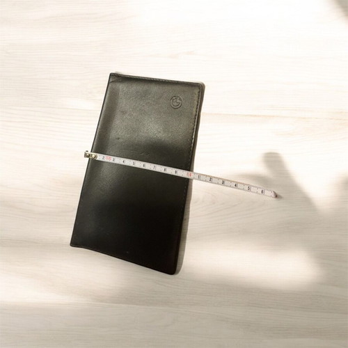 BMW vintage leather passport wallet used, black leather