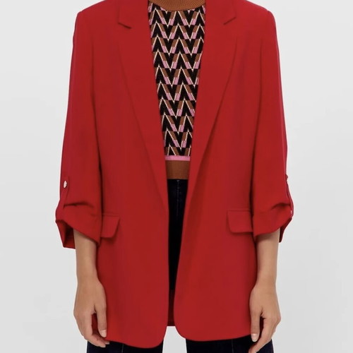 Zara blazer brand new, red with rolled-up sleeves, size S