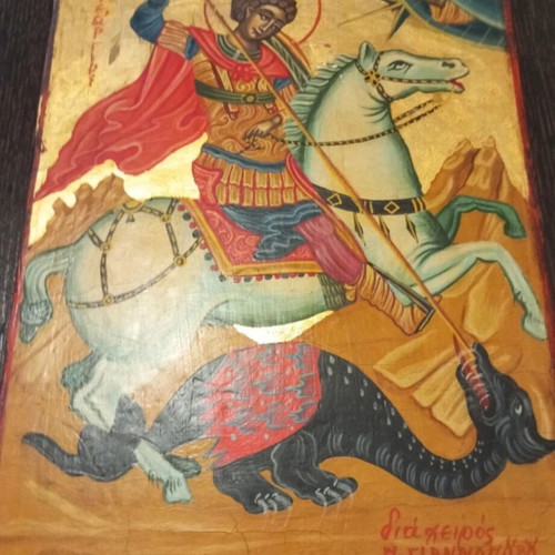 Saint George Icon used, 25×18 cm