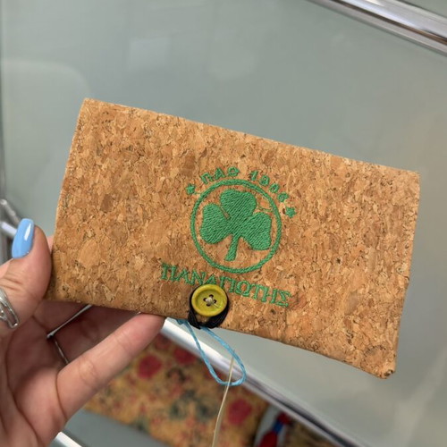 Panathinaikos cork tobacco pouch, handmade, antimicrobial