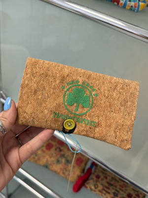 Panathinaikos cork tobacco pouch, handmade, antimicrobial