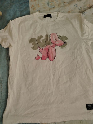 T-shirt 3Guys men's blouse like new, size L, white pink