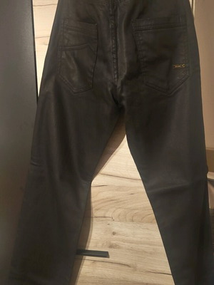 Παντελόνι Antivirus Μαύρο Coated Denim Leather Look Slim Fit καινούργιο