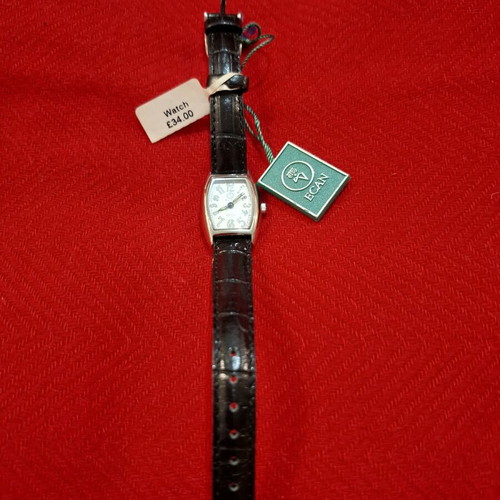 Ecan women's steel wristwatch new, battery operated, black and silver