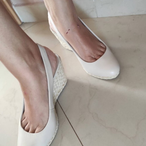 Dune platform sandals size 39 new, beige leather