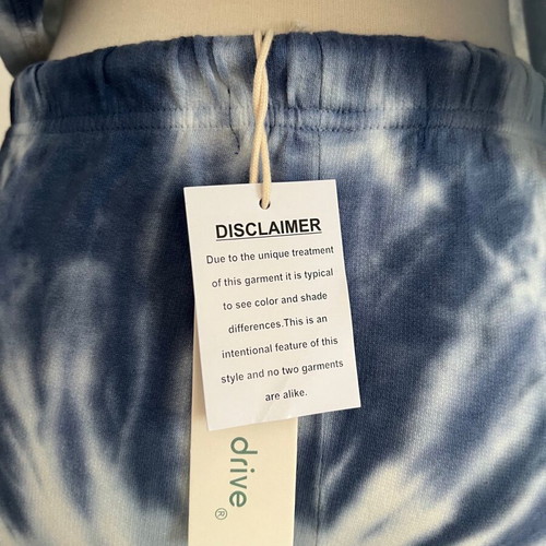 Ocean Drive tie-dye sweatshirt set new, white and blue, size S
