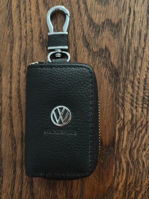 Volkswagen leather key case with zipper new