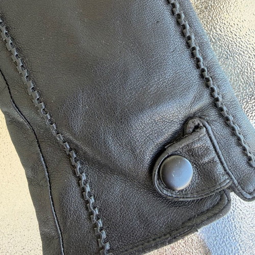 Black leather gloves