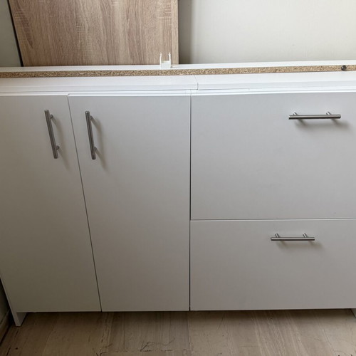 Kitchen counter with storage, like new, 2 deep drawers and large cabinet