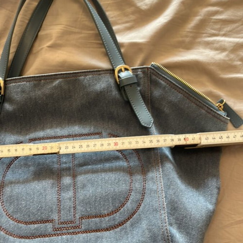 Twinset handbag like new, denim fabric with leather handle