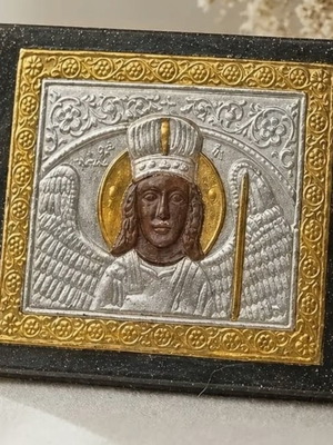 Saint Icons Made of Liquid Glass New, Taxiarchis Mantamadou