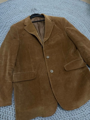 Corduroy men's jacket used, brown and orange, size XL