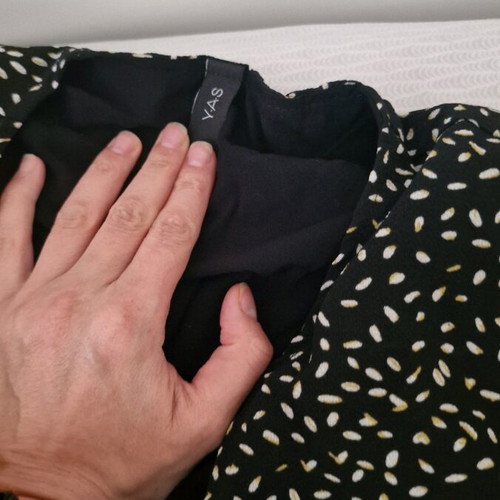 Yas dress black like new, knee-length with extra long sleeves