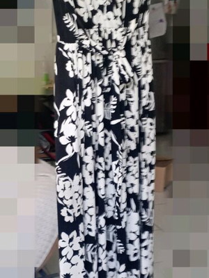 Summer dress one size with black and white floral pattern like new