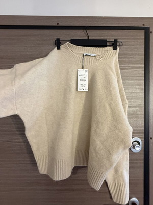Μάλλινη μπλούζα Zara μπεζ XL καινούργια από αμερικανική αγορά