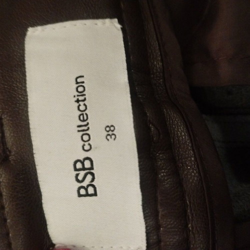 High-waisted BSB faux leather pants brown like new