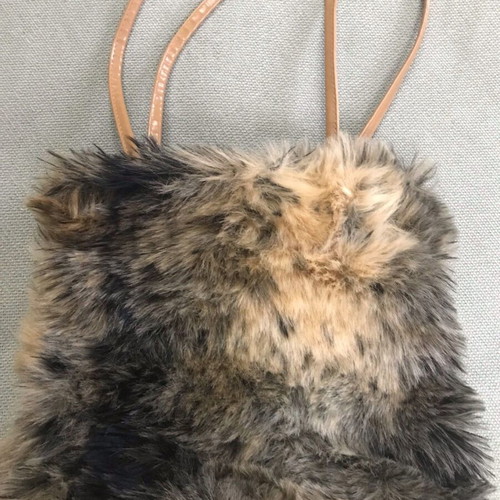 Faux Fur Animal Print Handbag like new, black and beige