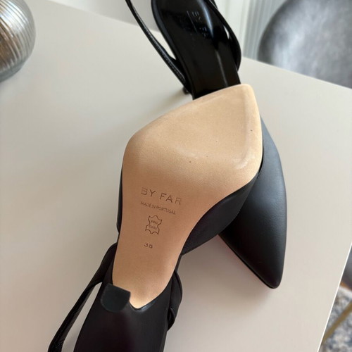 By Far black leather pumps like new, size 38