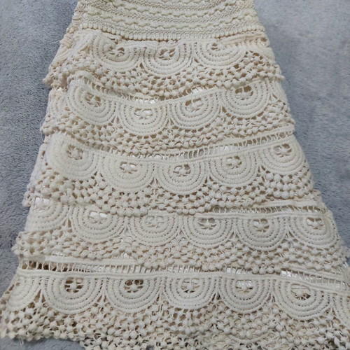 Boho lace shorts M/L used, beige with satin lining