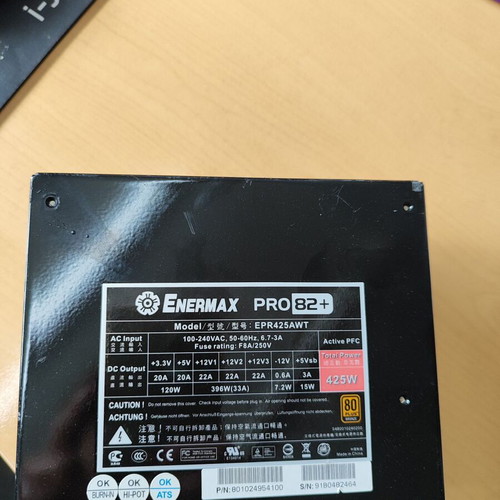 Enermax pro82+ power supply gold lightly used
