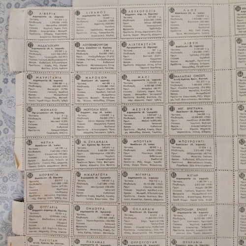 Collectible Flag Stickers from 1962, like new, set of 125