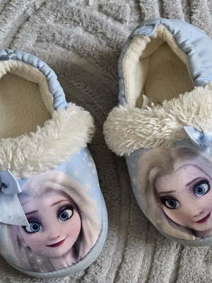 Frozen children's slippers size 24/25 like new, turquoise