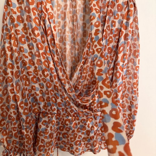 Nejma Leopard Print Wrap Shirt like new, size S/M