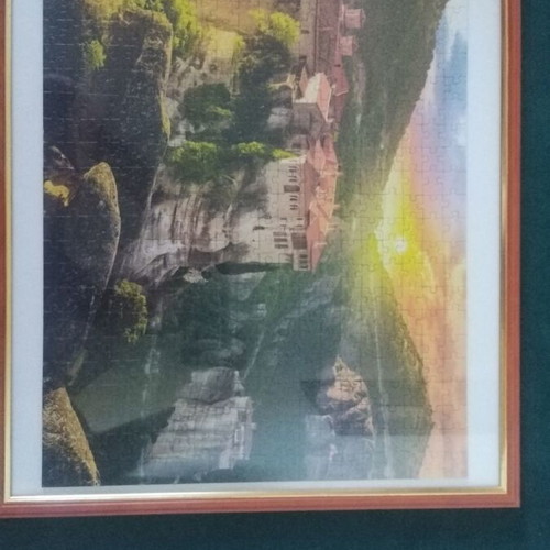 Puzzle Meteora Greece framed decorative like new