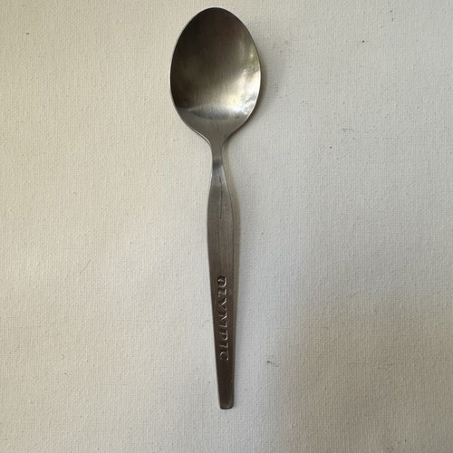 Vintage Olympic Airways dessert spoon, stainless steel
