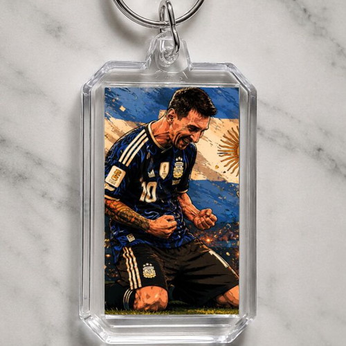Acrylic keychain inspired by Lionel Messi 2026 World Cup moments new