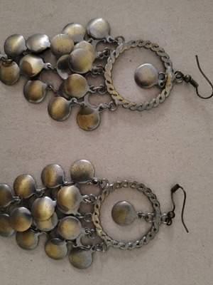 Vintage long earrings like new, gray