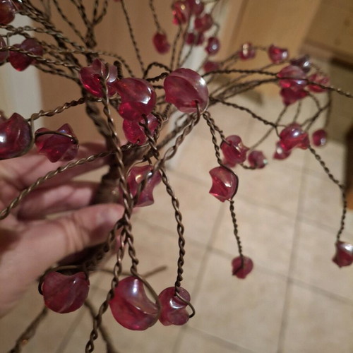 Handmade decorative tree like new made of wire and beads