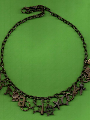 Necklace with letters, zodiac signs and various motifs new