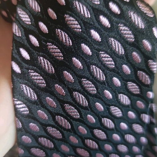 Silk tie new, black and pink for evening wear