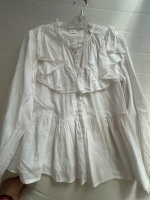 Next white blouse for girl 10 years like new, cotton with ruffles