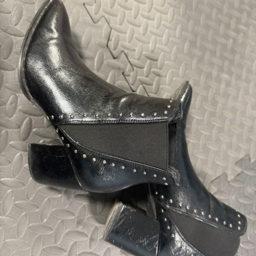 Black leather Chelsea style ankle boots used with studs size 38