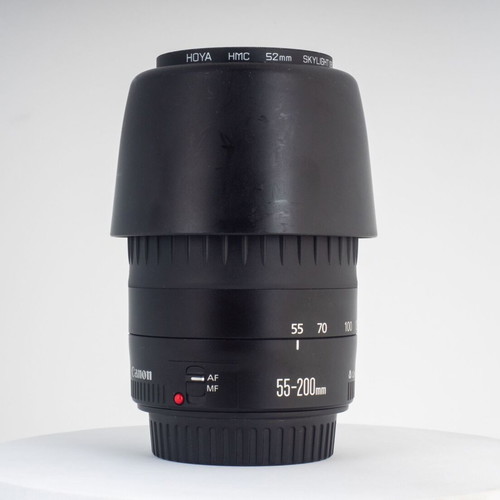 Canon EF 55-200mm f/4.5-5.6 II USM telephoto zoom lens with UV filter