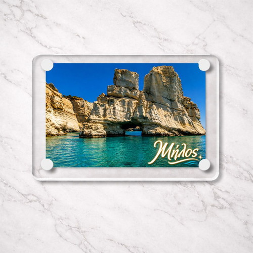 Acrylic fridge magnet 6x9cm, Milos, Greek summer collection