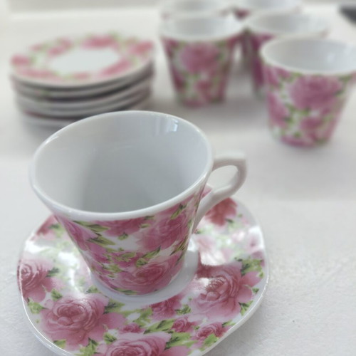 Vicko vintage floral coffee cups porcelain collection, like new